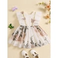 thumbnail image 2 of FEORJGP Kids Baby Girl Tulle Dress 12M 18M 2T 3T 4T 5T Toddler Ruffle Princess Dress Sleeveless Party Dress Round Neck Floral Embroidery Tutu Dress Inlegant Cute Summer Dress for Party Daily, 2 of 8