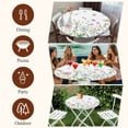 thumbnail image 7 of Botanical Round Tablecloth, Fitted Table Cover with Elastic for 55"-60" Round Tables, Blue Pink Daisy Floral Watercolor White Table Cloth Outdoor Indoor Dinning Party Waterproof Tablecloths, 7 of 7