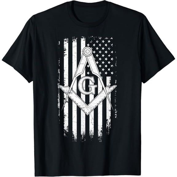 Masonic American Flag Square and Compass - Freemason T-Shirt T-Shirt mens t shirt，black，women，funny，misfits，men，journey