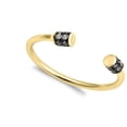 thumbnail image 4 of CHOOSE YOUR COLOR Gold-Tone Clear CZ Open Bead Ring .925 Sterling Silver Band White Female Size 8, 4 of 4