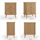 thumbnail image 3 of Boho 4 - cajón wicker cómoda chest con negra handles para dormitorio & sala de estar almacenamiento, 3 of 6