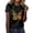 Black, variant on Womens Sunflower Graphic T Shirts Crewneck Short Sleeve Vintage Butterfly Floral Print Nature Lover Casual Summer Tee Tops