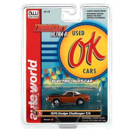 Auto World Sc377 R1 Thunderjet Ultra G Slot Car 1970 Dodge Challenger Sr B Brown