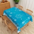 thumbnail image 6 of Nanqianyi Blue Merry Christmas Tablecloths 60 x 84 Inches, Winter White Snowflake Printed Table Cloth for Christmas & New Year Kitchen Decorations, 6 of 11