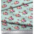 thumbnail image 2 of Soimoi Green Cotton Voile Fabric Dot & Ranunculus Floral Decor Fabric Printed Yard 42 Inch Wide, 2 of 3