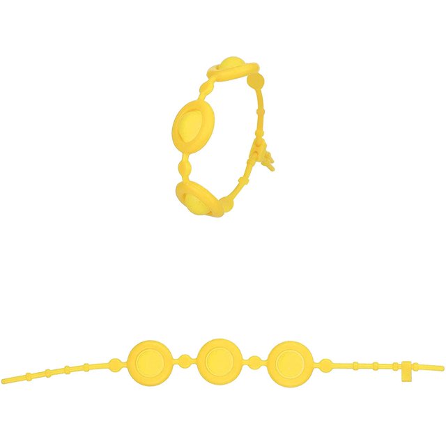 Goddess Bracelet Sensoriel Simple Fidget Jouet Bracelet en Silicone Décompression, Soulagement du Stress Jeu Sensoriel Fidgeting Bracelet de Musique Mini Flip, Pression des Doigts Tue le Temps (Jaune, 1 Pce)