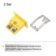 thumbnail image 3 of K Type Panel Mount Thermocouple Female Mini Socket 220C(428F) for Thermocouple Wire Connector Male Plug Yellow 2pcs, 3 of 6