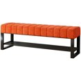thumbnail image 1 of Narrow Bench Narrow Entryway Bench Bench Storage Entryway Benches Velvet Soft Foot Living Room Hallway,Orange,80x32x45cm, 1 of 1