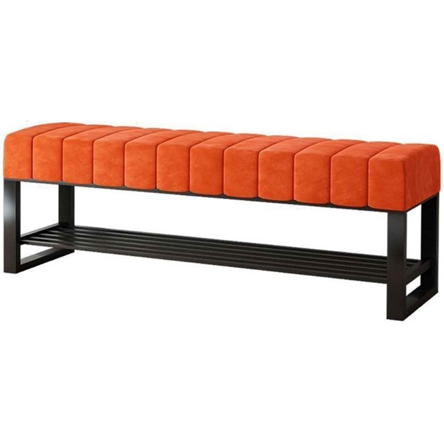 Narrow Bench Narrow Entryway Bench Bench Storage Entryway Benches Velvet Soft Foot Living Room Hallway,Orange,80x32x45cm