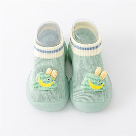 

eczipvz Baby Shoes Boys Girls Animal Cartoon Socks Shoes Toddler WarmThe Floor Socks Non Slip Prewalker Shoes 360 Shoes (Green 4.5 )