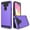 Purple, variant on For LG Harmony 4 / K40S / Premier Pro Plus Dual layer Metal Brushed Shockproof Armor Hybrid Case Cover Black