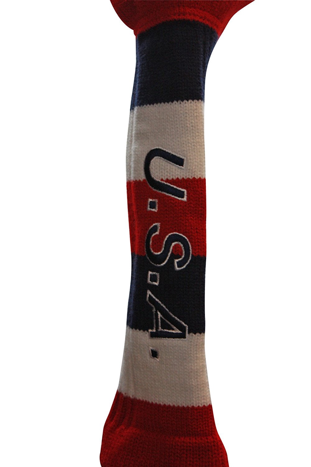 USA Majek Golf 3 4 5 6 7 8 9 Hybrid Set Headcovers Pom Pom Knit Limited Edition Vintage Classic Traditional Flag Stars Red White Blue Stripes Retro Head Cover 3-9 Set