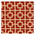 thumbnail image 3 of Plutus Crimson Square Red and Beige Luxury Throw Pillow 16"L x16"W, 3 of 3