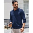thumbnail image 2 of COOFANDY Long Sleeve Polo Shirts for Men Knit Polo Sweater Lightweight Ribbed Pullover Sweater, 2 of 6