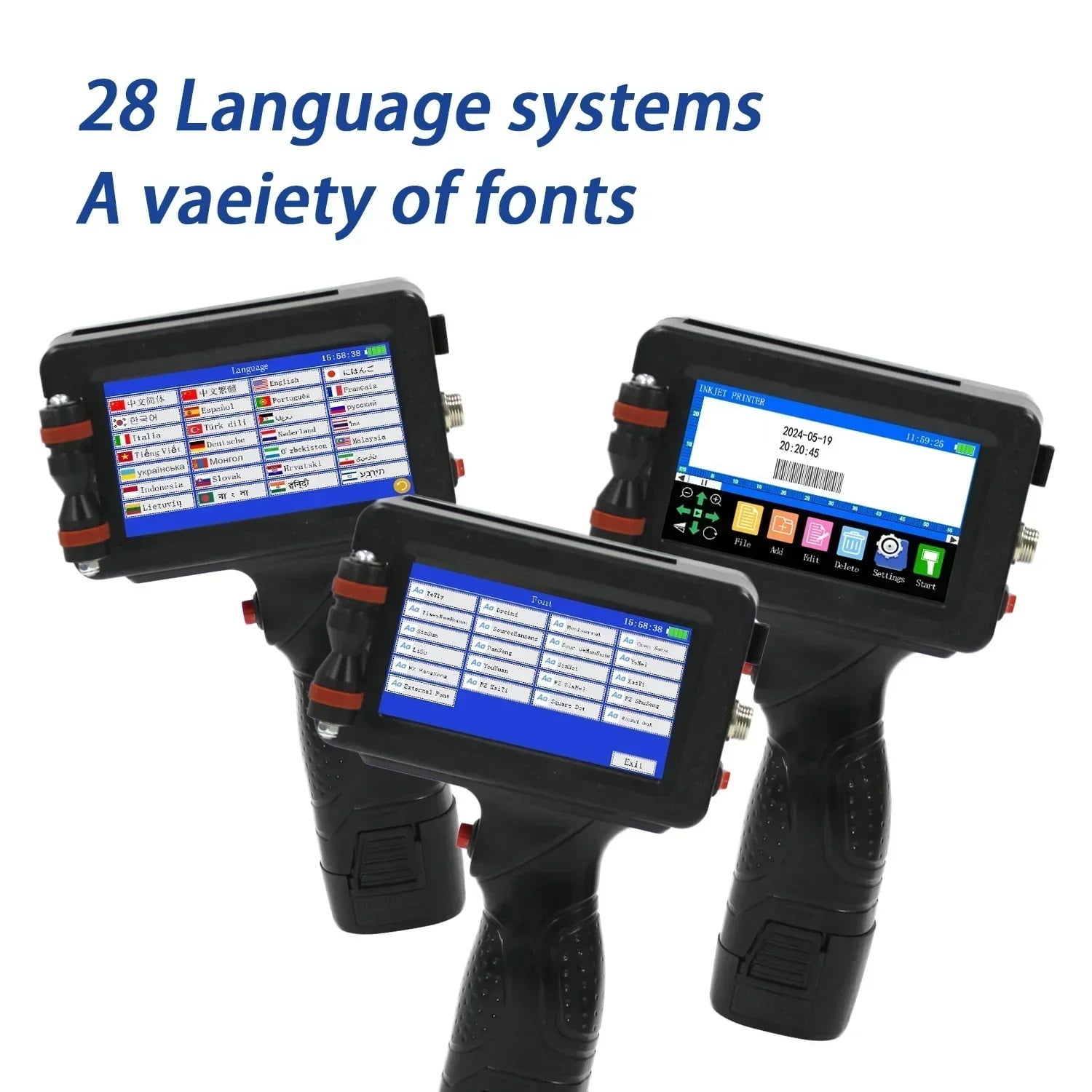 Portable Handheld Inkjet Printer with Fast-Drying Ink Text Barcode Batch Number Logo Label Printer ,Fast-Drying Ink with Crisp Output