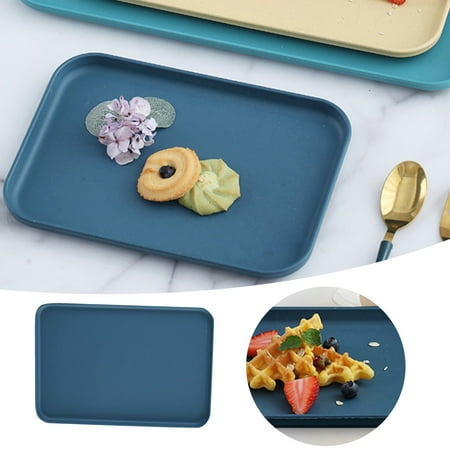 

Wheat Straw Tray Hotel Restaurant Serving Tray Tea Tray Household Rectangular Plate Commercial Blue baking trays for oven with rack