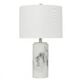 Elegant Designs Modern Marble Table Lamp with Fabric Shade