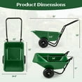 thumbnail image 6 of Topcobe Dual-Wheel Wheelbarrow Garden Utility Cart with Pneumatic Tires, Outdoor Patio Garden Tools-Green, 6 of 10