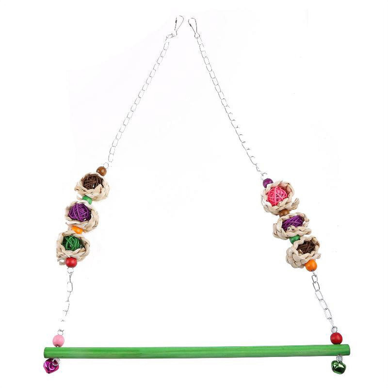 4Pcs Chicken Toys for Hens Large Birds Swing Toys Colorful Ladder and Perch Metal Vegetable Feeders Hanging for Coop