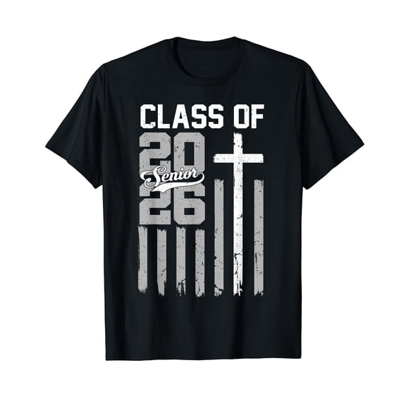 Senior Class of 2026 Christian American Flag 2026 Graduation T-Shirt