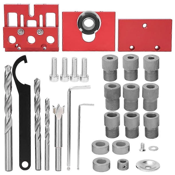 Hole Drill Punch Positioner Aluminum Alloy 3 in 1 Woodworking Punching Guide Locator