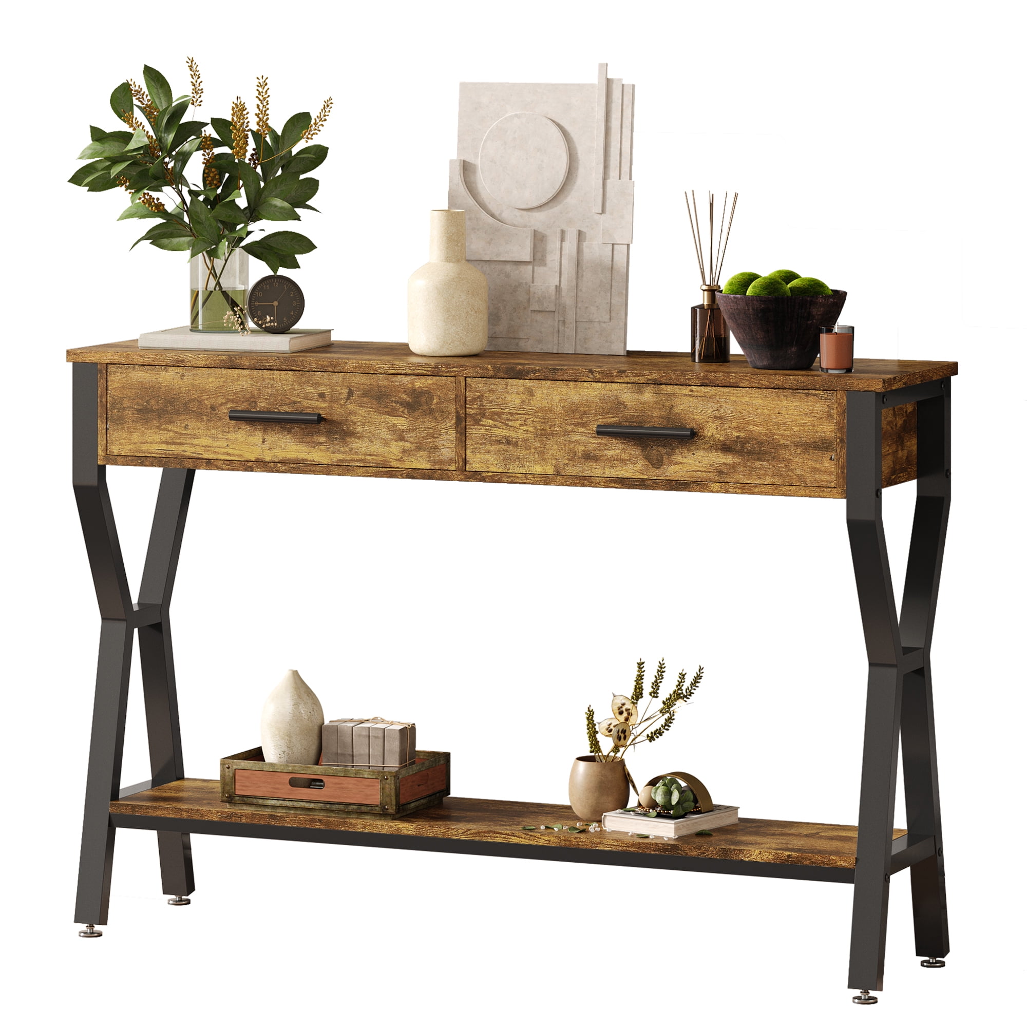 Tarnorci Console Table with 2 Drawers,Behind Couch for Living Room,  Entryway ，Hallway