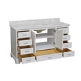 thumbnail image 4 of Harper 60" Single Bathroom Vanity with White Cabinet and Carrara Marble Top, 4 of 7