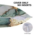 thumbnail image 5 of Multi-Size Linen Sofa Pillow Cover Invisible Zipper Open And Close Strong Use For Sofa Chair Garden Sofa Car Green And White Gold Marble 16"X16", 5 of 8