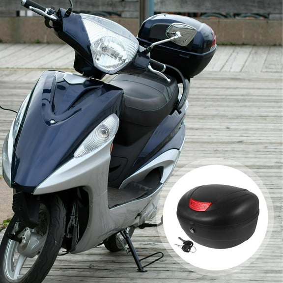HEANUJJ Hard Motorcycle Trunk Plastic Black Motorcycle Supply Sleek Design 1Pack