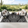 thumbnail image 5 of MeyJey 6'x9' Outdoor Rugs for Patio, Patio Rug Waterproof RV Mats, Plastic Straw Camping Area Rug for Indoor Porch Balcony Beach Mat, Black/Grey, 5 of 15