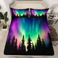 thumbnail image 2 of Homewish Aurora Borealis 4pcs Bed Sheets for Boys Girls,Abstract Gradient Starry Sky King Sheets,Jungle Woodland Super Cozy Sheet Set,Ultra Soft Home Decor, 2 of 7