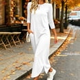 thumbnail image 2 of HBGVBA Casual Maxi Dresses for Women T Shirt Dress 3/4 Sleeve Crewneck Side Slit Pocket Loose Soft Stretchy Dress, 2 of 6