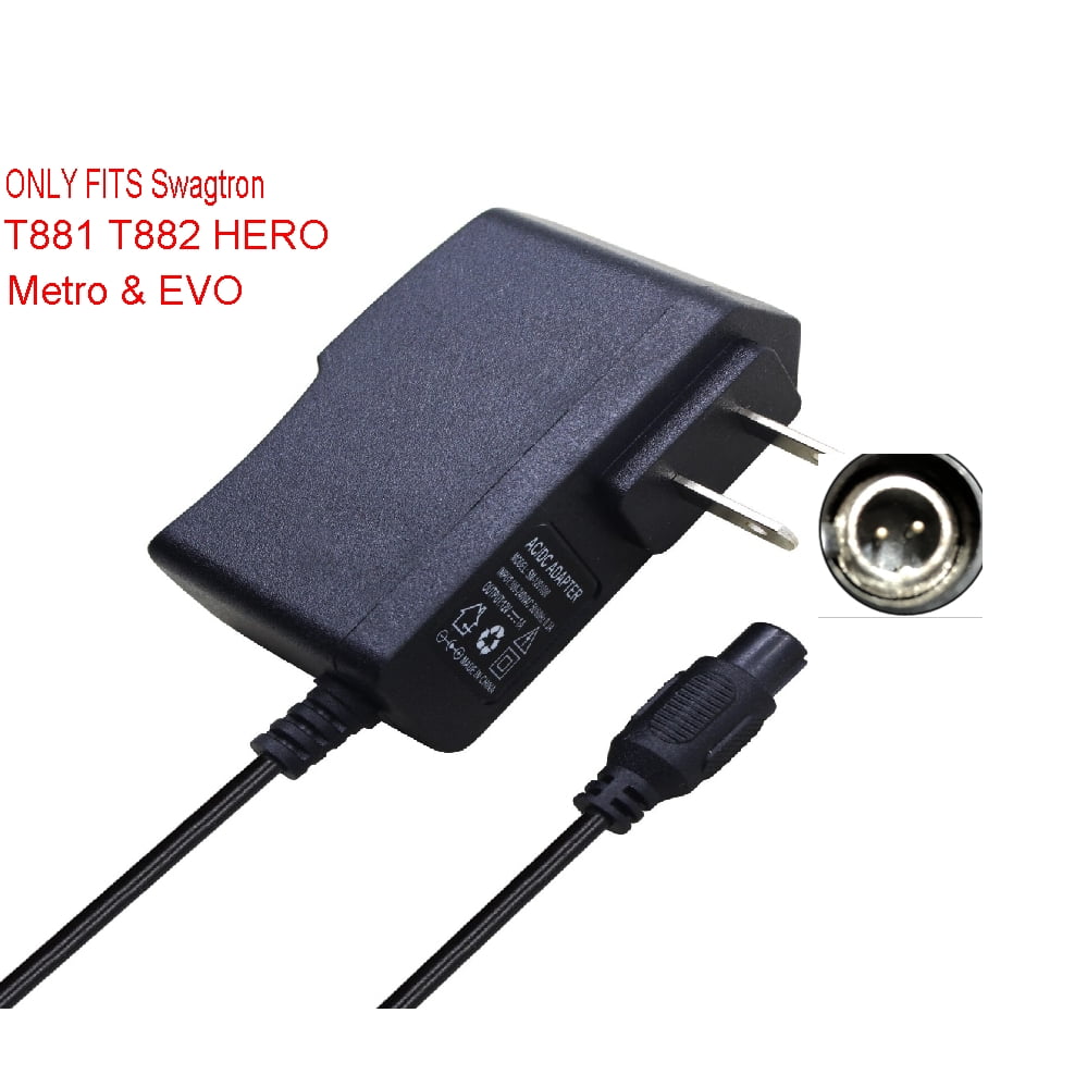 Check Your Model! Charger Power Cord for Swagtron Hoverboard T881 T882