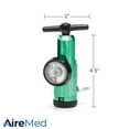 thumbnail image 3 of Oxygen Regulator 0-25LPM, CGA-870 Gauge Flow Rate – Includes Wrench Key, 5 Brass Yoke Washer Seals, and 2 Oxygen Tubing Swivel Connectors - Ergonomic Handle Design - Green, 3 of 6