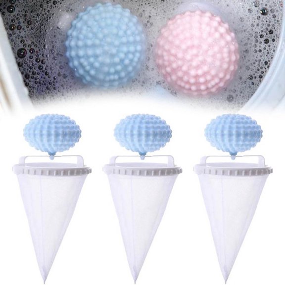 Konghyp Floating Hair Filtering Mesh – 3pcs Reusable Washing Machine Hair Filter – Effective Lint Catcher for Pet Hair Removal – Ideal for Laundry and Hair-Free Clothes