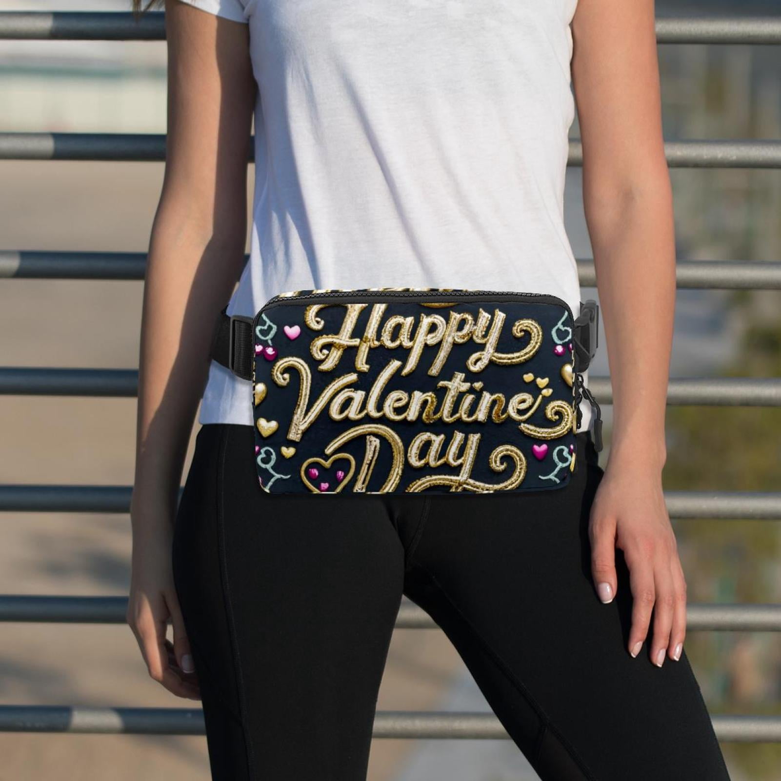 Valentine's Day Running Belt Waist Bag Fanny Packs, Lightweight Adjustable with Extension Strap, Unisex