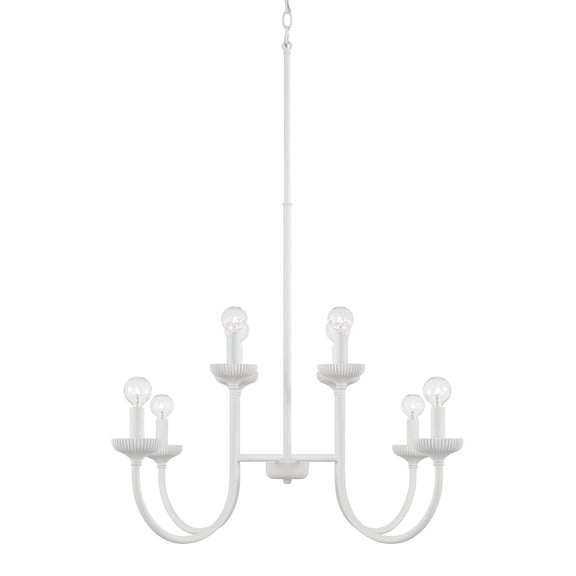 Capital Lighting 456181CE Mallory 8 Light 33" Wide Candle Style Chandelier - White