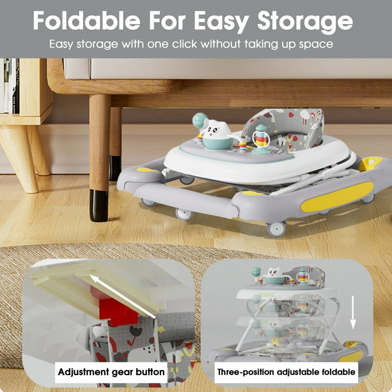 JieC 6-in-1Foldable Push Walker with Musical Activity