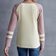 thumbnail image 4 of Aayomet Womens Workout Tops Womens 2022 Fall Long Sleeve Tunic Tops Casual Color Block Loose Fit Shirts,Beige XL, 4 of 5