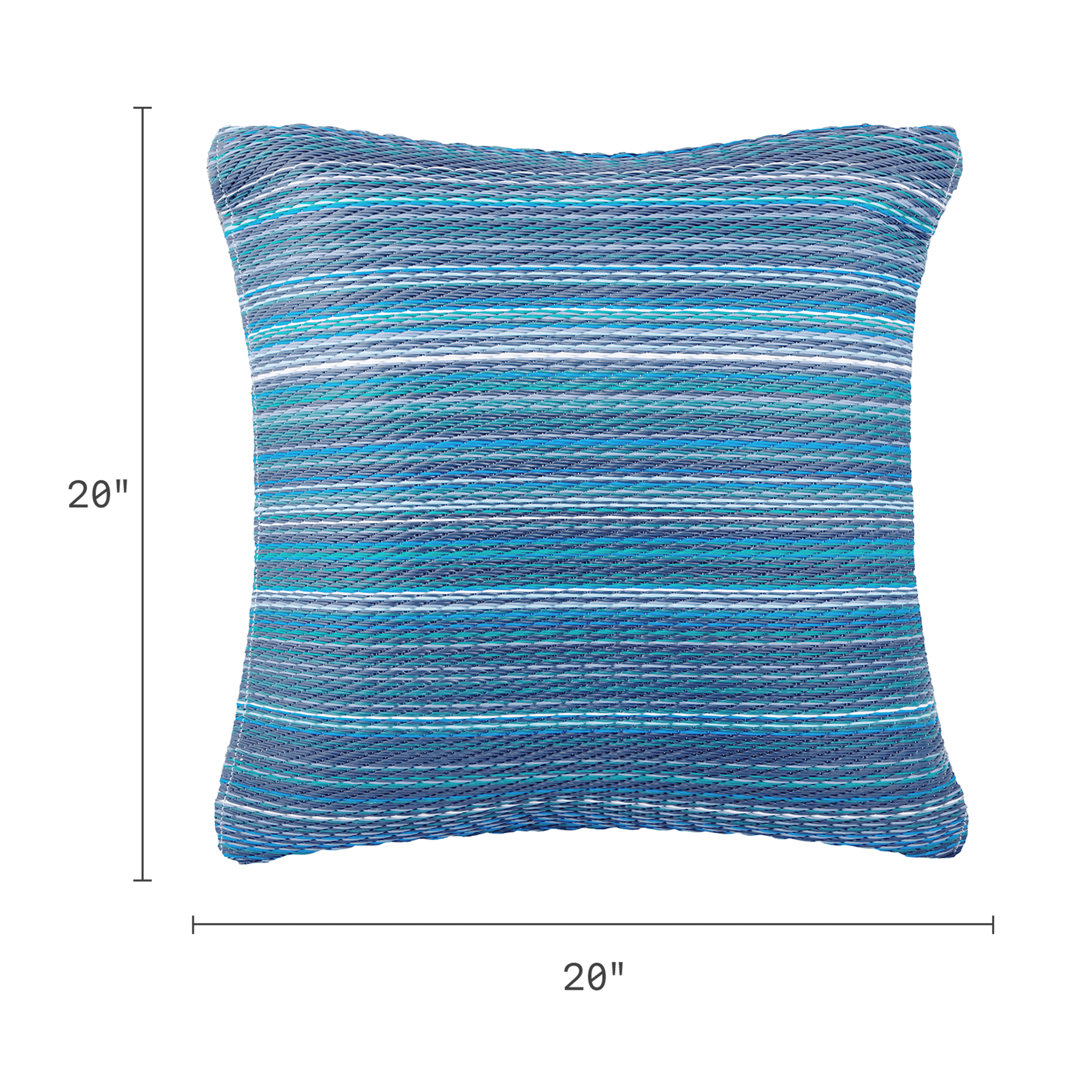 Fab Habitat Outdoor Premium Recycled Plastic Pillow - Waterproof, Fade Resistant - Striped - Patio, Porch, Deck, Balcony - Cancun - Indigo - 20" x 20"