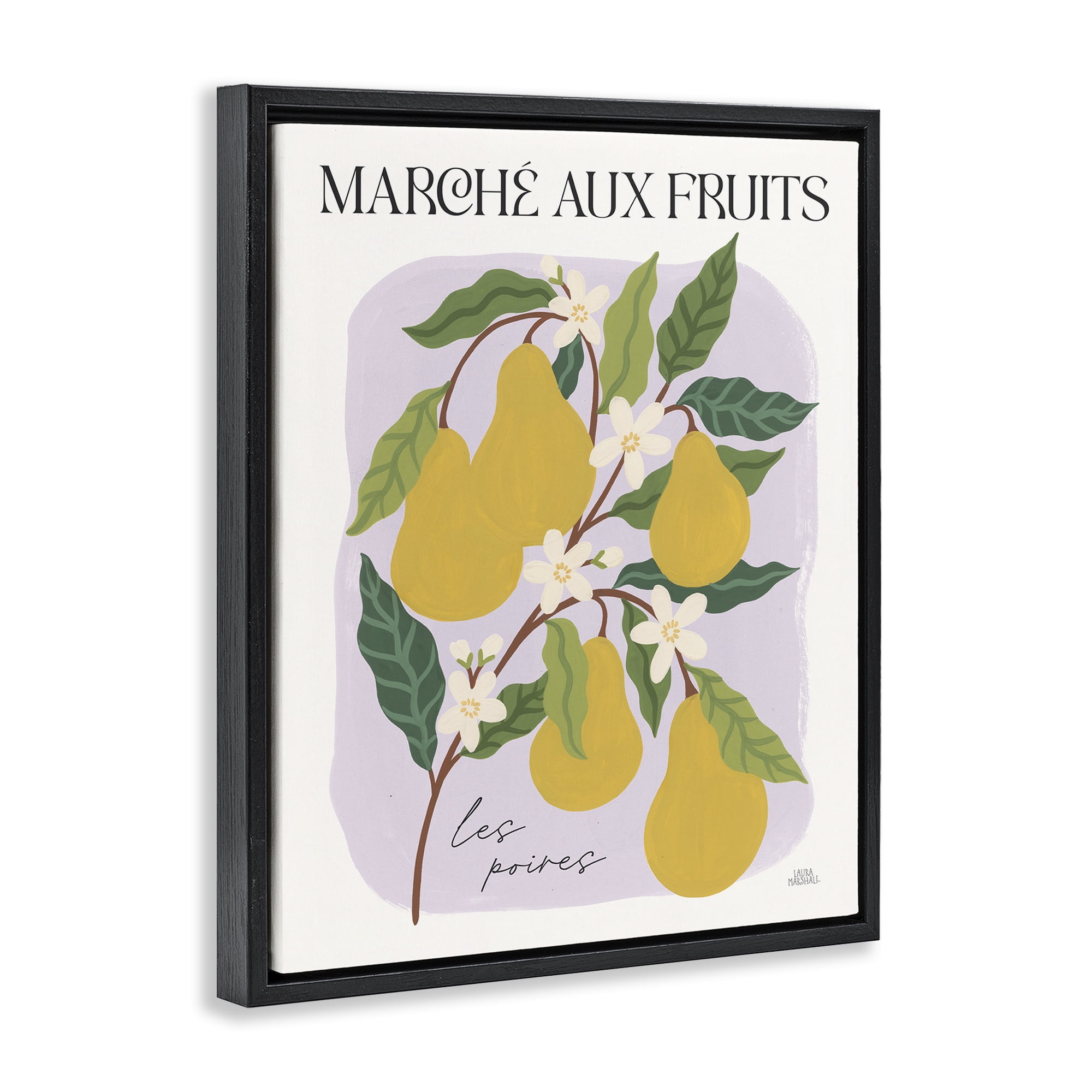 Stupell Industries Marche Aux Pears Food & Beverage Painting Black Floater Framed Art Print Wall Art, 17 x 21