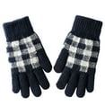 thumbnail image 2 of Dyfzdhu Women Winter Screen Gloves Warm Knit Gloves Elastic Cuff Winter Men Texting Gloves Navy, 2 of 8