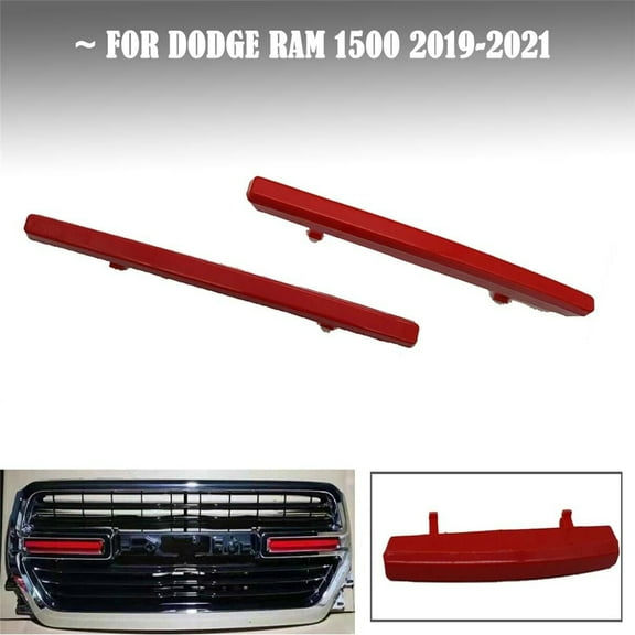 Phyun Pair For Dodge Ram 1500 2019-2021 Red Front Grille Insert Cover Trim Accessories