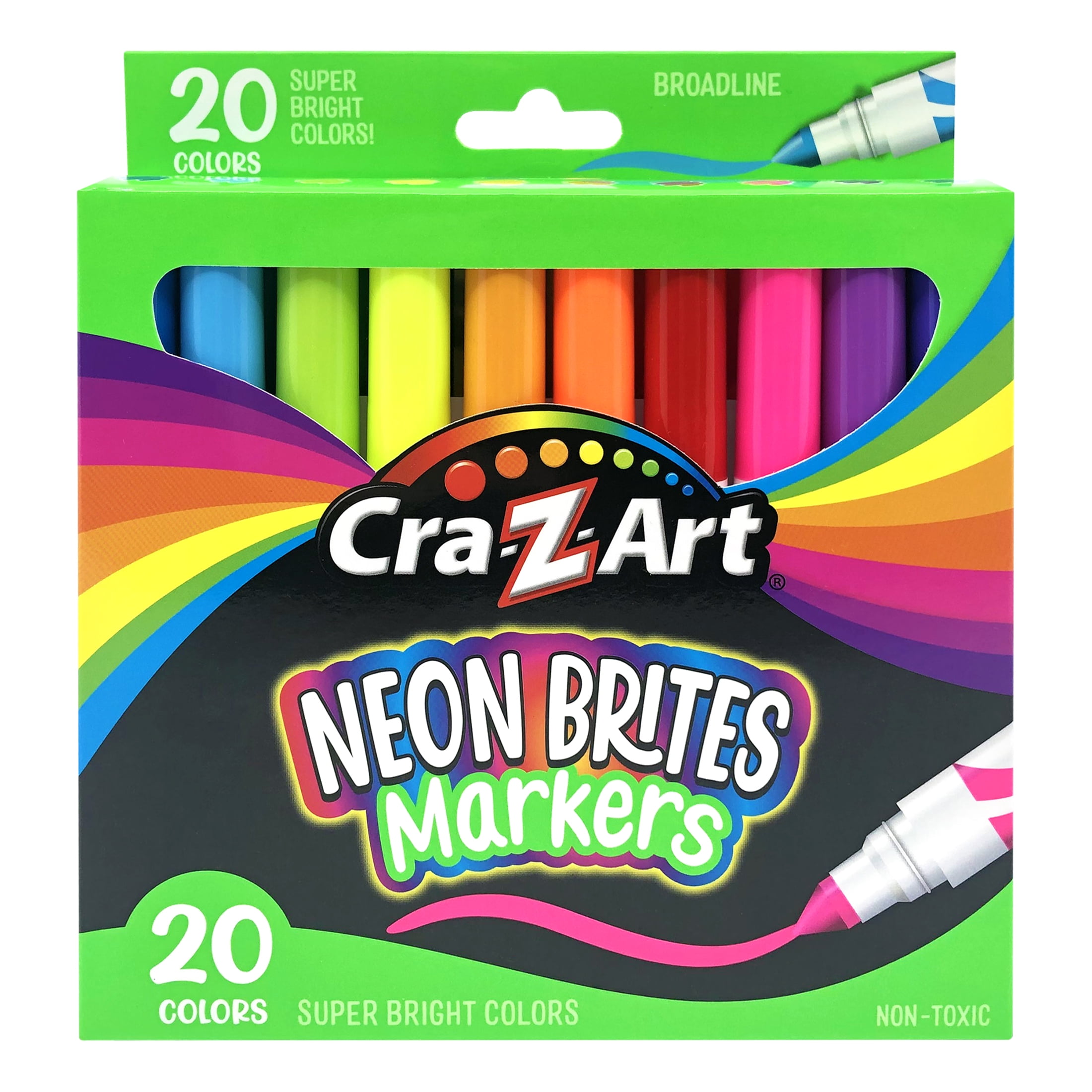 Cra-Z-Art 20 Count Neon Broad Line Marker, Multicolor