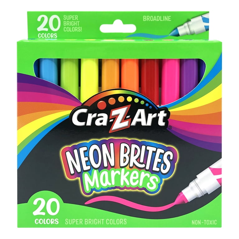 loade pon-pon 20色セット 3 pack) Cra-Z-Art 20 Count Neon Broad Line Marker, Multicolor