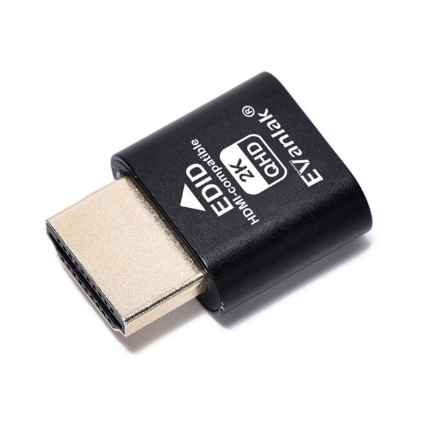 Evanlak Hdmi Dummy Plug Emulador De Pantalla Fantasma Sin Cabeza Pc De Aluminio Premium (Apto Sin Cabeza-1920X1080 Nuevo 3Rd@60Hz)-1 Paquete