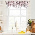thumbnail image 4 of Tie Up Valances for Windows, Leaves Adjustable Valance Curtains Window Treatment for Living Room/Bedroom Windows, Pink Brown Summer Botanical Rod Pocket Kitchen Curtains & Drapes 60x18 Inch, 4 of 9