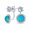 Aqua, variant on Bling Jewelry Womens Simulated Pearl Turquoise CZ Earring Jacket Studs Silver Plated Halo Design