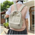 thumbnail image 1 of Mochila para ordenador portátil de mezclilla vintage blanca, mochila informal de lona, ​​bolso de mano, mochila ligera, bolso de hombro, 1 of 5
