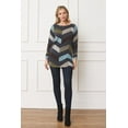 thumbnail image 2 of Mint Burgundy Chevron Side Shirred Tunic | S-3X, 2 of 6